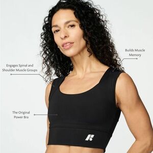 FORME Power Bra Small Black Obsidian Posture Correcting Athleisure